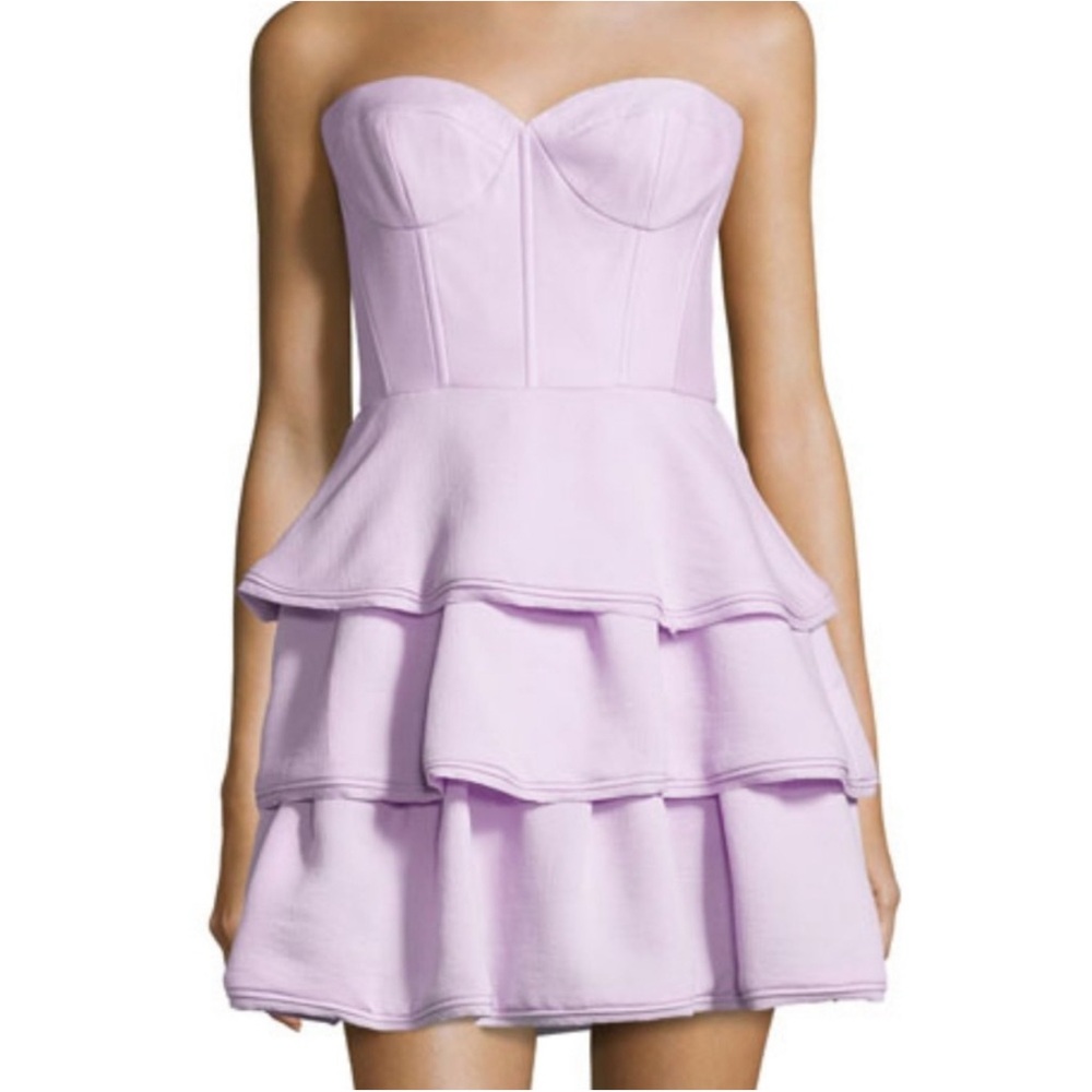 Bcbgmaxazria Jacklyn light iris tiered ruffle skirt mini dress Size 4